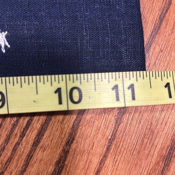 Elie Tahari Navy Blue/W Cream Colored Embroidered Palm Trees Wide Leg Size 10 - Picture 5 of 14